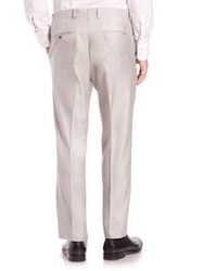 Saks Fifth Avenue Collection By Samuelsohn Classic Fit Pleated Wool Silk Trousers