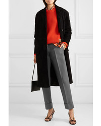 Prada Cropped Mohair And Wool Blend Straight Leg Pants