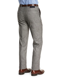 Kiton Flat Front Cashmere Blend Trousers Gray