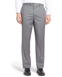 John W. Nordstrom Flat Front Solid Wool Trousers