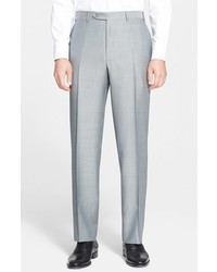 Canali Flat Front Wool Mohair Trousers