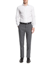 Ralph Lauren Flat Front Wool Trousers Light Gray
