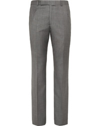 Gieves Hawkes Grey Sharkskin Wool Suit Trousers