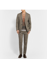 Billy Reid Grey Dalton Slim Fit Wool And Cashmere Blend Tweed Suit Trousers