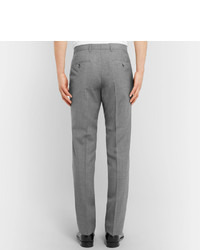 Hugo Boss Grey Genesis Slim Fit Tapered Virgin Wool And Cashmere Blend Trousers