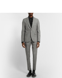 Paul Smith Grey Slim Fit Prince Of Wales Check Mohair And Wool Blend Suit Trousers