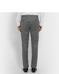 Hugo Boss Grey Slim Fit Virgin Wool Flannel Trousers