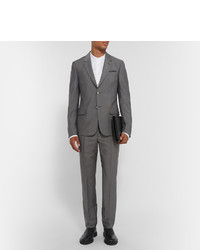 Alexander McQueen Grey Slim Fit Wool And Mohair Blend Trousers