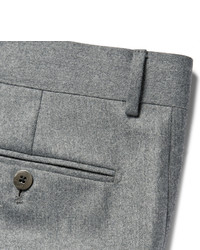 Caruso Grey Wool Flannel Trousers