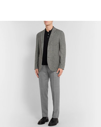 Canali Light Grey Slim Fit Super 120s Wool Suit Trousers