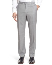 Monte Rosso Flat Front Solid Wool Trousers