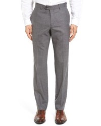 Nordstrom Shop Flat Front Wool Trousers