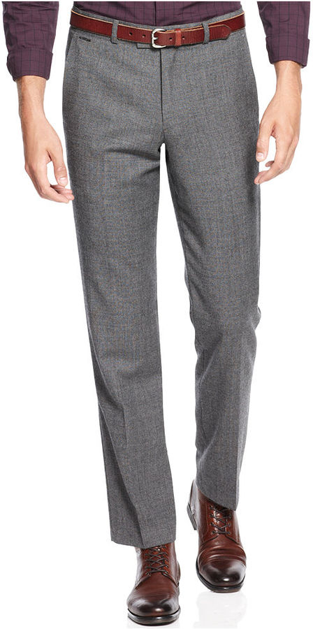 Vince Camuto Slim Fit Notch Grey Wool Suit Pants, $125 | Macy's | Lookastic