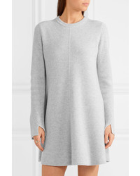 Proenza Schouler Ribbed Wool And Cashmere Blend Mini Dress Light Gray