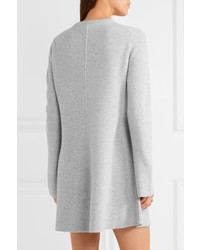 Proenza Schouler Ribbed Wool And Cashmere Blend Mini Dress Light Gray