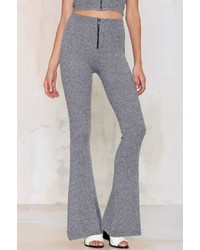 St Martin Line And Dot Line Dot Ribbed Flare Pants Heather Gray