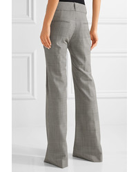 Gareth Pugh Prince Of Wales Checked Wool Flared Pants Gray