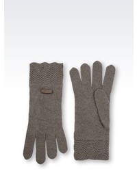 Armani Collezioni Glove In Chevron Wool And Viscose