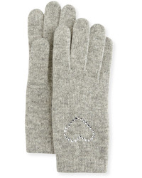 Portolano Crystal Cuff Wool Blend Gloves Light Heather Gray