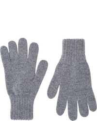 Drakes Drakes Contrast Cuff Gloves Grey