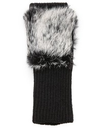 Adrienne Landau Fur Knit Fingerless Gloves