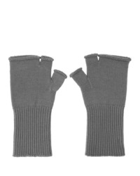 N. Hoolywood Grey Logo Fingerless Gloves