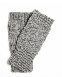 Wyatt Grey Wool Cashmere Fingerless Handwarmer Gloves