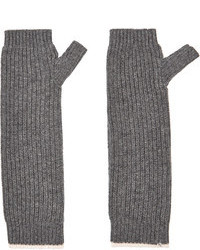 Loma Marine Ribbed Wool And Cashmere Blend Fingerless Gloves