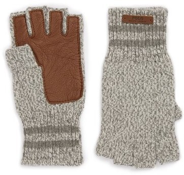 wool fingerless gloves for men