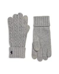 ZZDNU POLO Zzndu Polo Cable Merino Wool Blend Gloves In Andover Heather At Nordstrom
