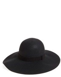Caslon Suede Trim Floppy Wool Hat Black