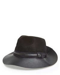 Vince Camuto Faux Leather Brim Panama Hat