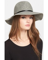 Hinge Faux Leather Trim Wool Felt Panama Hat