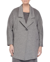 Marina Rinaldi Nobile Wool One Button Jacket Gray Plus Size
