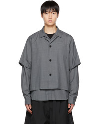 Sacai Gray Suiting Layered Shirt