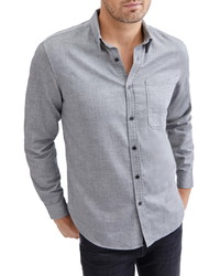 7 For All Mankind Solid Cotton Wool Button Up Shirt