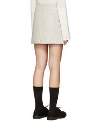 YMC Grey Wool Neoprene Miniskirt