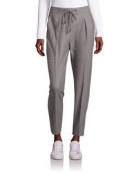 Peserico Blended Virgin Wool Pants With Ribbed Cuffs
