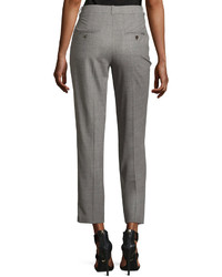 Michael Kors Michl Kors Collection Sam Cropped Stretch Wool Pants Gray