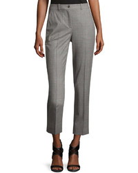 Michael Kors Michl Kors Collection Sam Cropped Stretch Wool Pants Gray