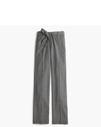 J.Crew Petite Full Length Pant In Wool Flannel With Tie