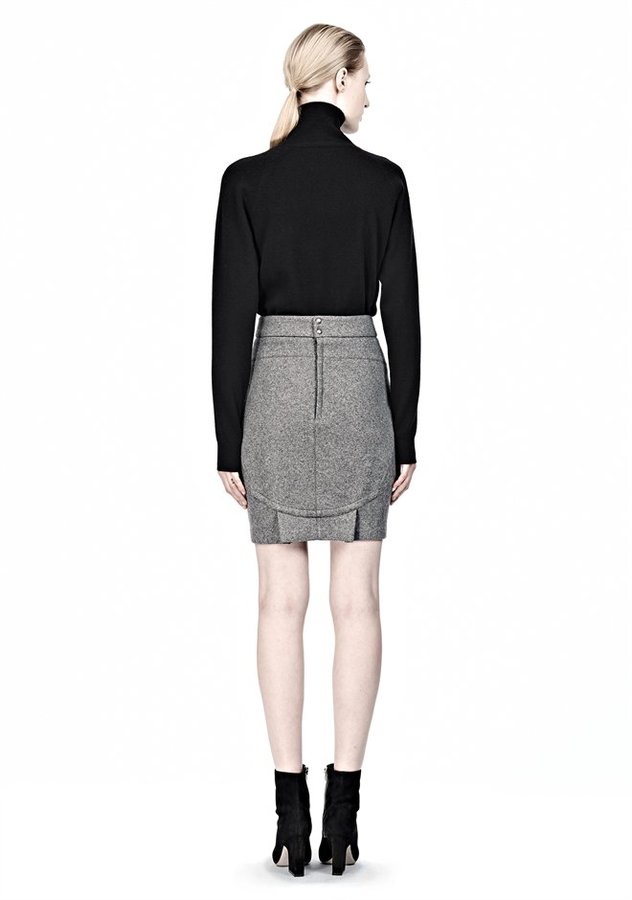 Alexander Wang Bonded Wool Neoprene Back Flutter Skirt, $295 