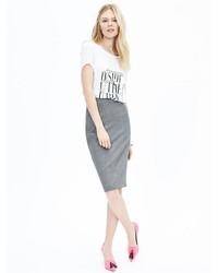 Banana Republic Gray Lightweight Wool Pencil Skirt