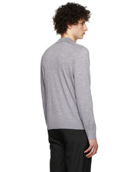 Theory Grey Wool Button Polo