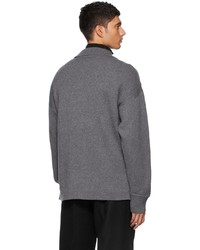 Ermenegildo Zegna Couture Grey Wool Sweater Polo