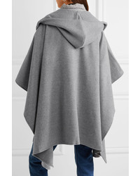 Balenciaga Hooded Wool And Cashmere Blend Poncho Gray