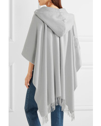 Balenciaga Wool And Cashmere Blend Hooded Poncho Gray