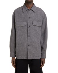 Lemaire Boxy Wool Tweed Overshirt