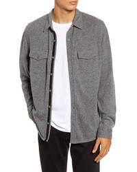 Vince Button Up Wool And Cashmere Knit Shirt Jacket