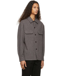 Lemaire Grey Wool Boxy Overshirt